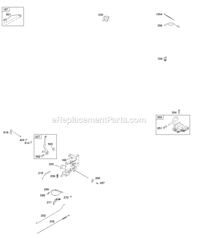 Controls Ignition Diagram and Parts List for 218707-0026-E1  Briggs and Stratton Engine